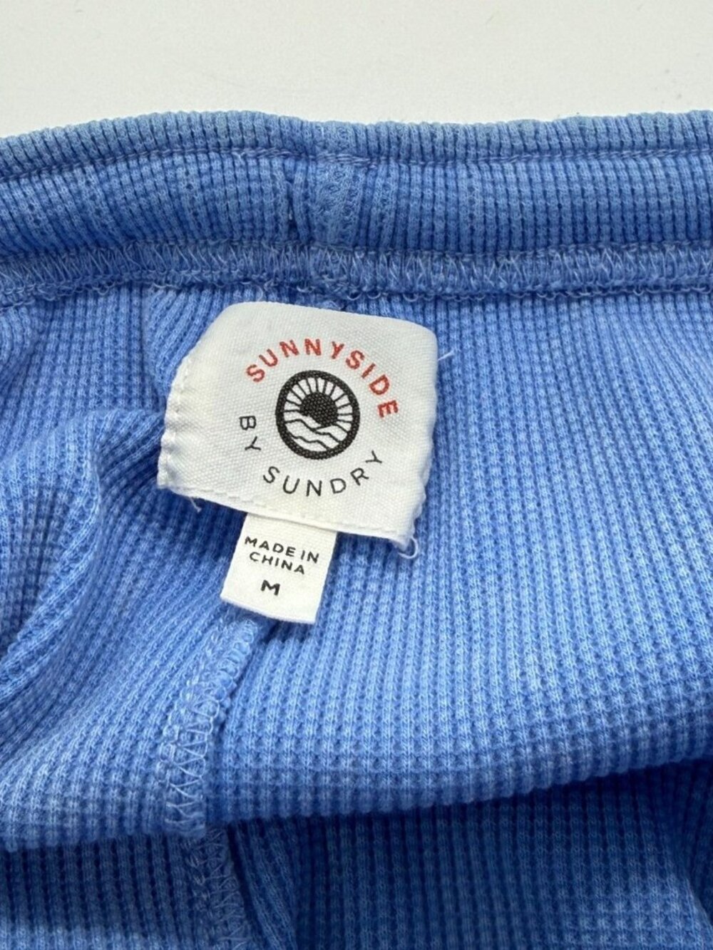 Sunnyside By Sundry Women's Waffle Knit Pullover & Jogger Pant Set Blue Size M - Picture 10 of 13